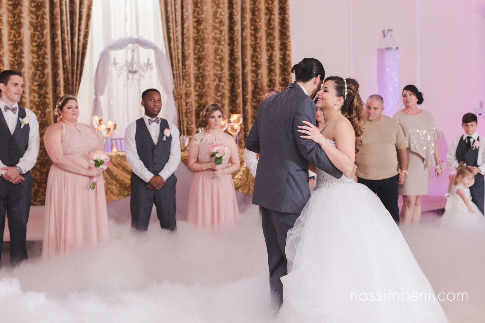 Dancing on clouds effect during a father-daughter dance